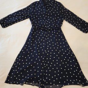 ALFANI Brand Size 12 Blue polka dot Midi dress